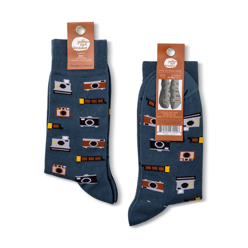Vintage Camera Crew Socks