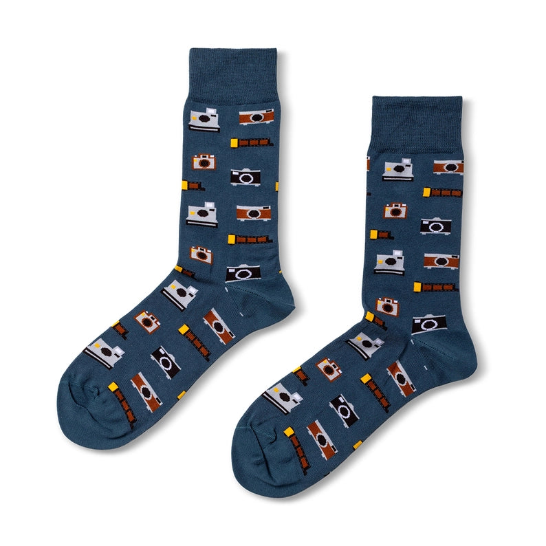 Vintage Camera Crew Socks