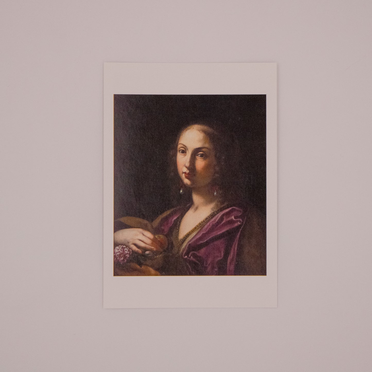 Elisabetta Sirani - Portrait of Signora Ortensia Leoni Cordini as Saint Dorothy Postcard