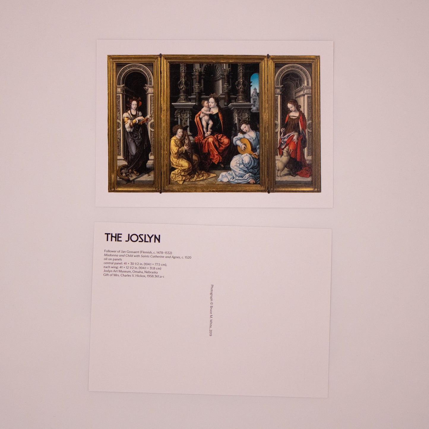Follower of Jan Gossaert - Madonna and Child with Saints Catherine and Agnes Postcard