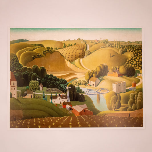 Grant Wood - Stone City, Iowa Print 15.75"x12" Art Print
