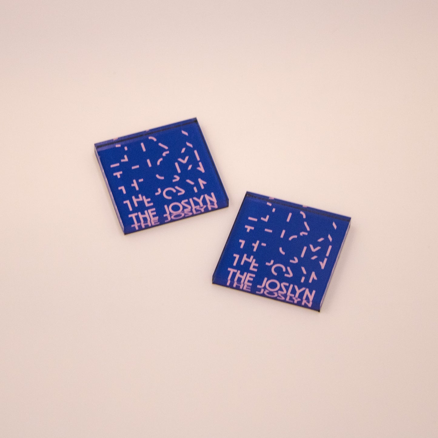 Joslyn Branded Square Acrylic Magnet Blue/Pink