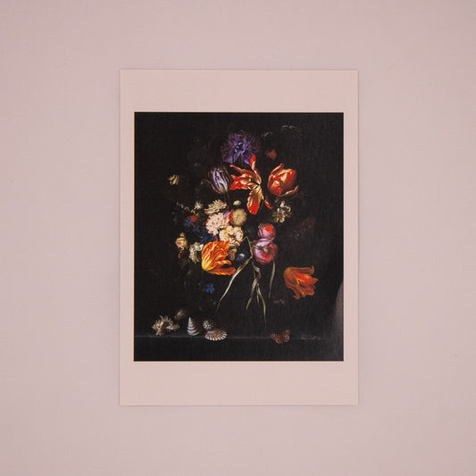 Maria van Oosterwyck - Still Life of Flowers in a Glass Vase Postcard