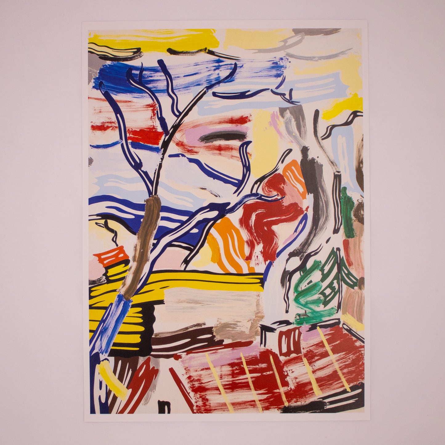 Roy Lichtenstein - Landscape with Red Roof Print 12"x16.75" Art Print
