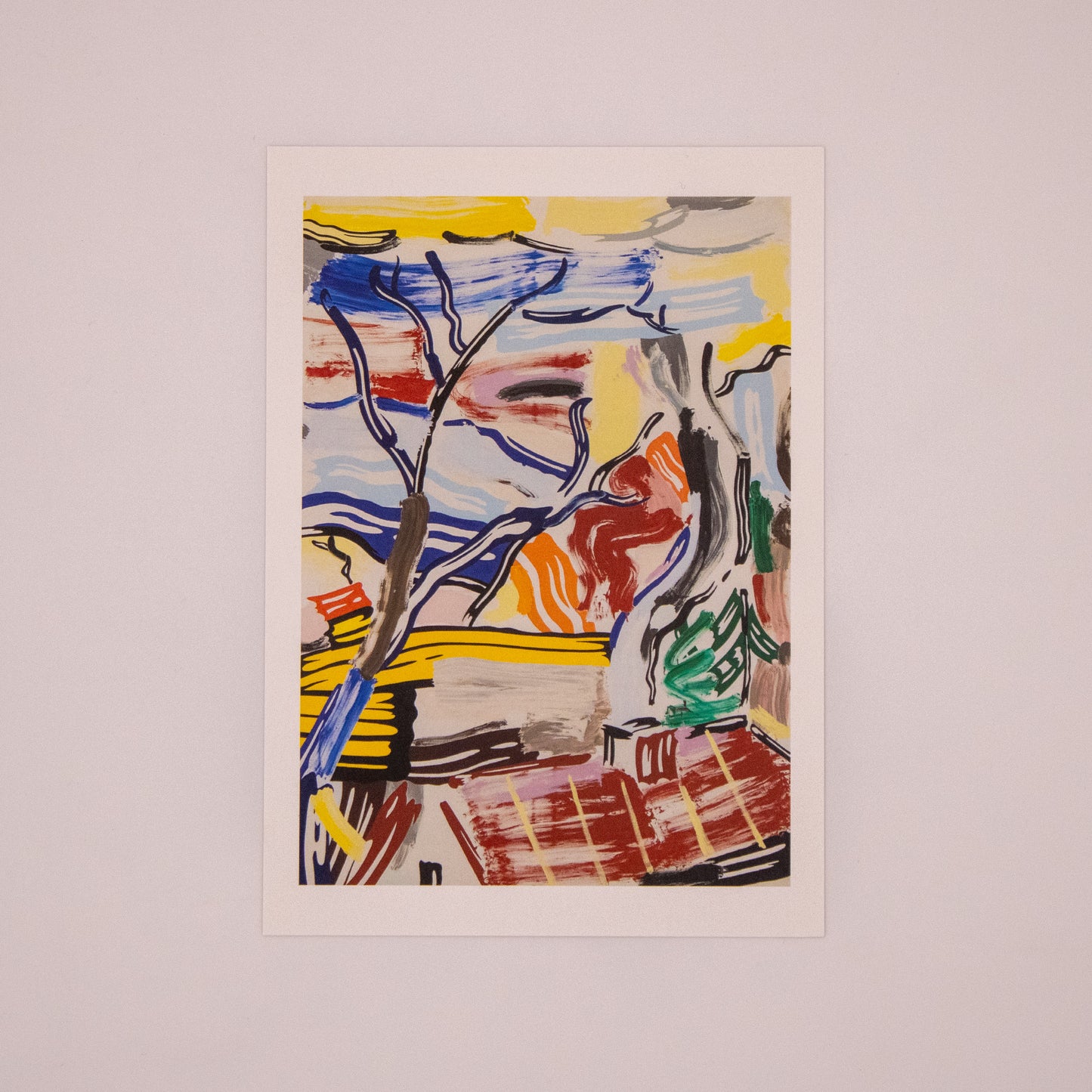 Roy Lichtenstein - Landscape with Red Roof Postcard