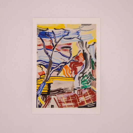 Roy Lichtenstein - Landscape with Red Roof Postcard