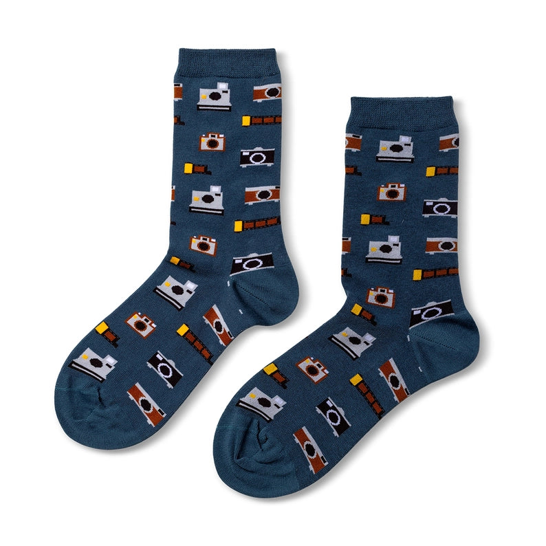 Vintage Camera Crew Socks